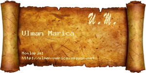 Ulman Marica névjegykártya